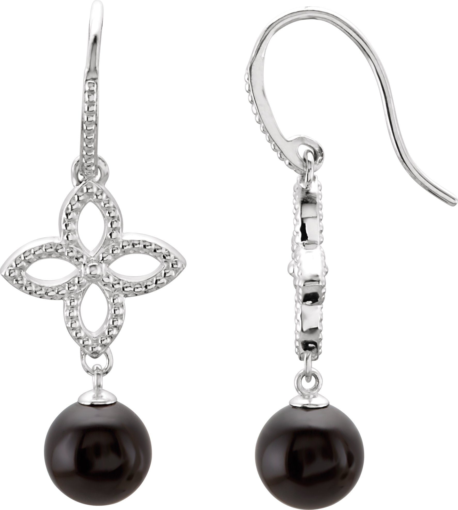 Granulated Floral Earrings
