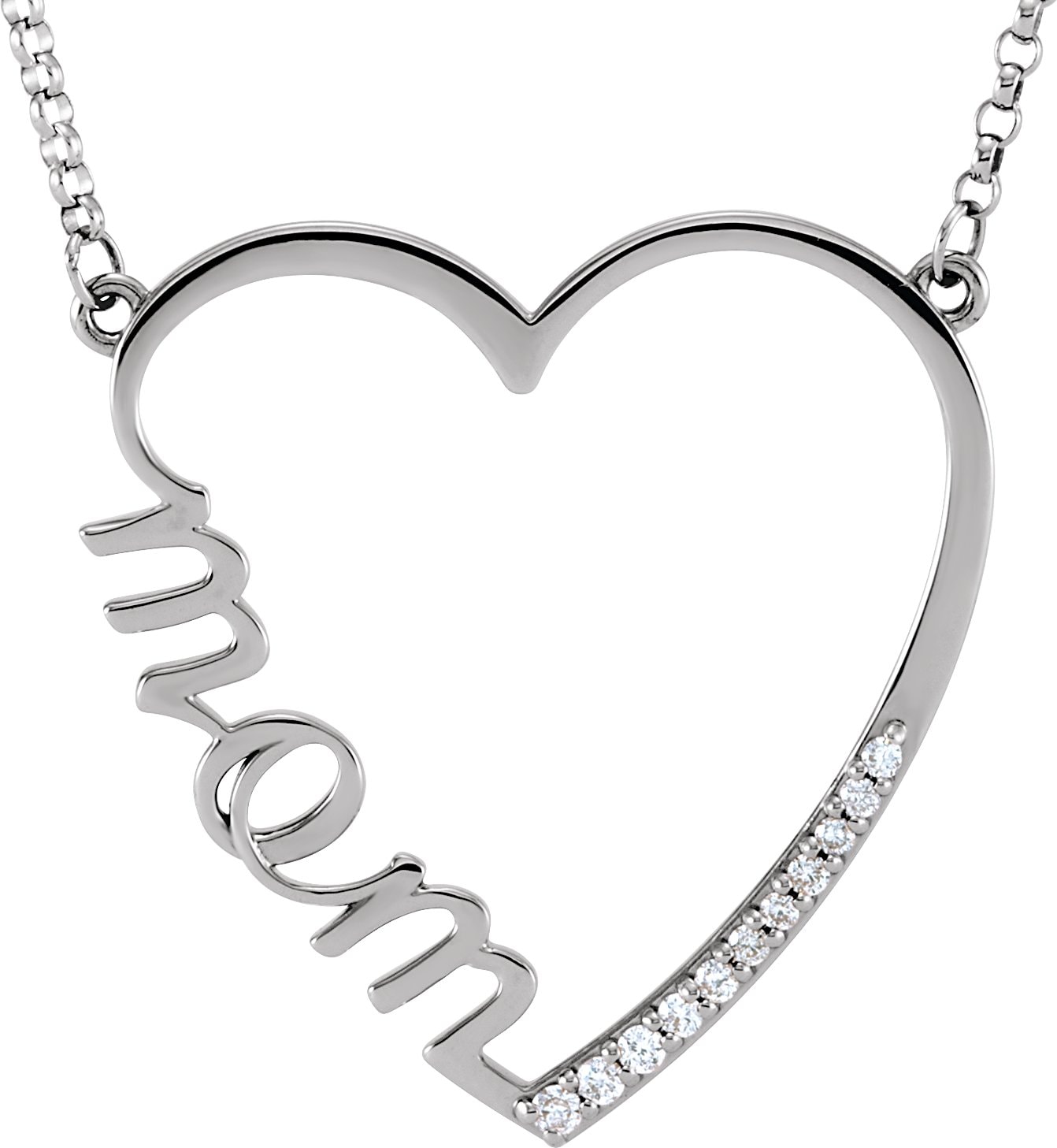 Mom Heart Necklace or Center