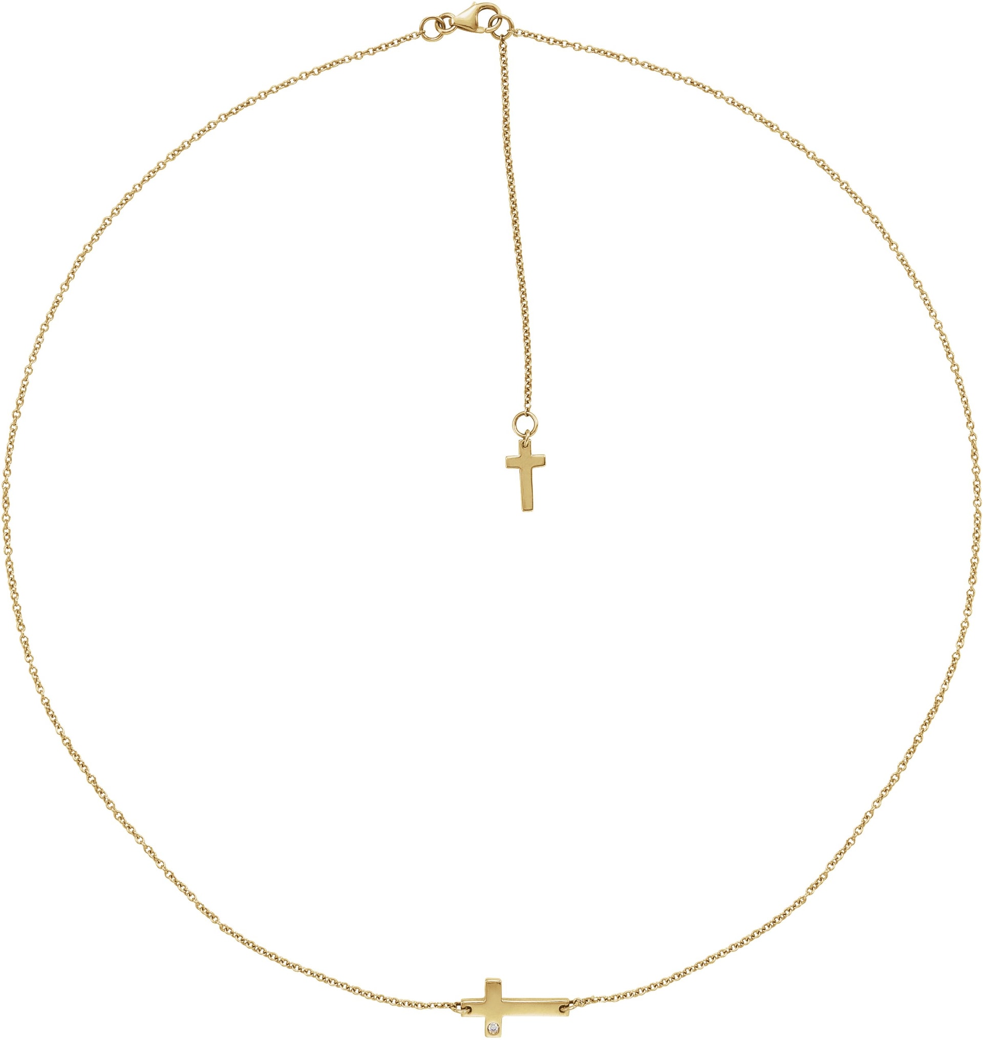 Sideways Cross Necklace
