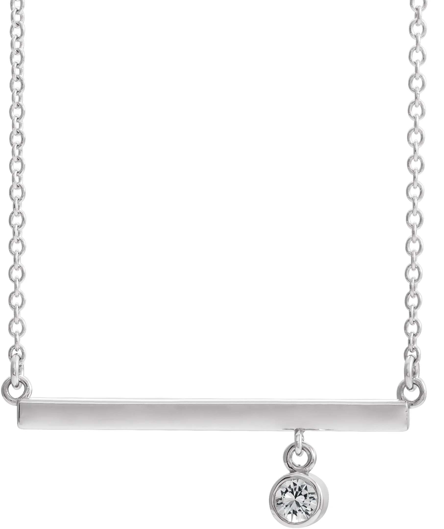 Bezel-Set Bar Necklace