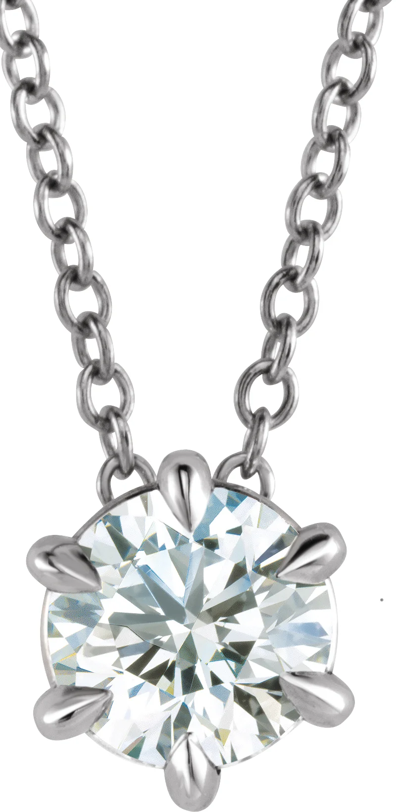 Natural Diamond Solitaire Necklace in Platinum