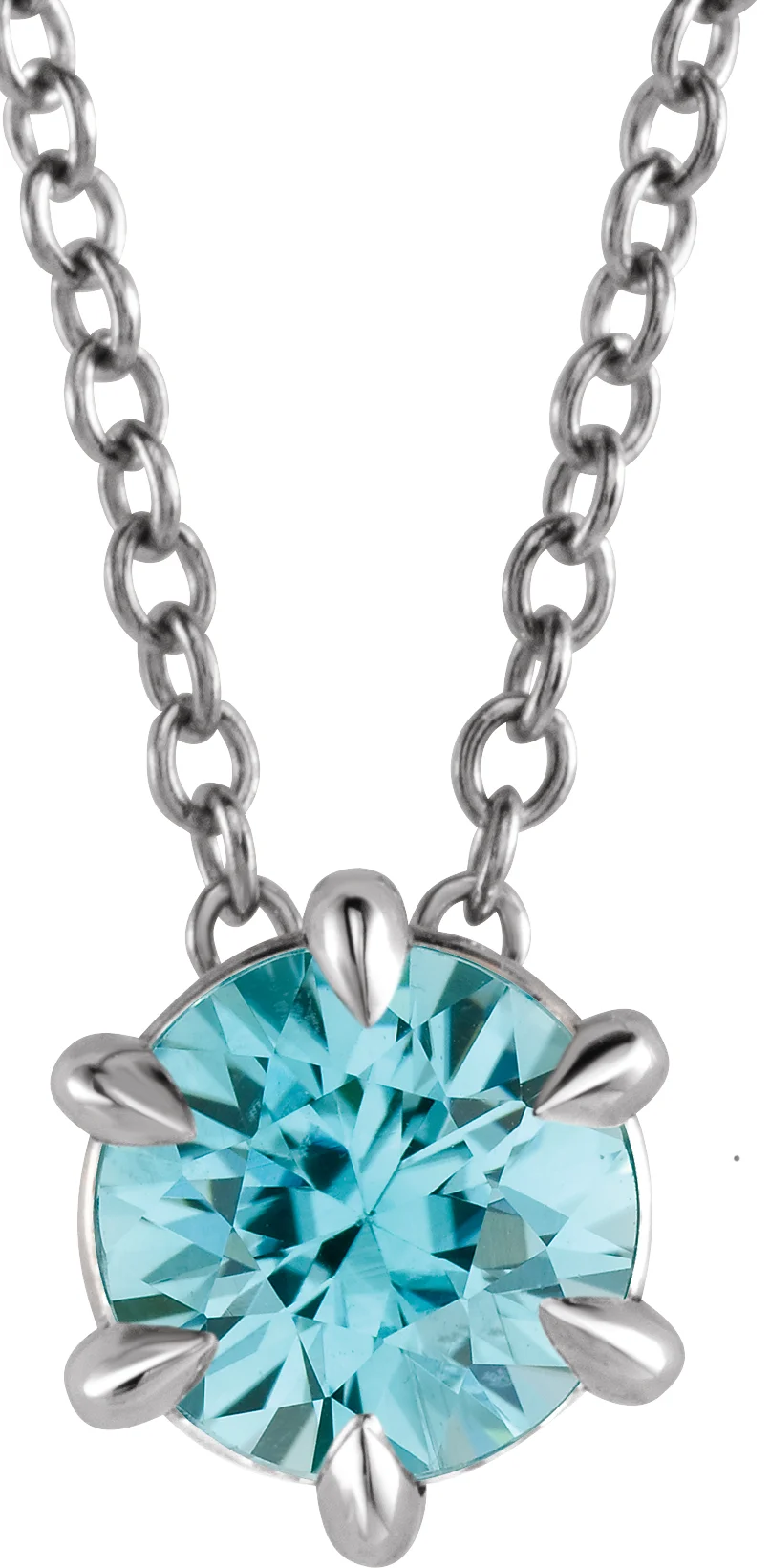 Natural Diamond Solitaire Necklace in Platinum
