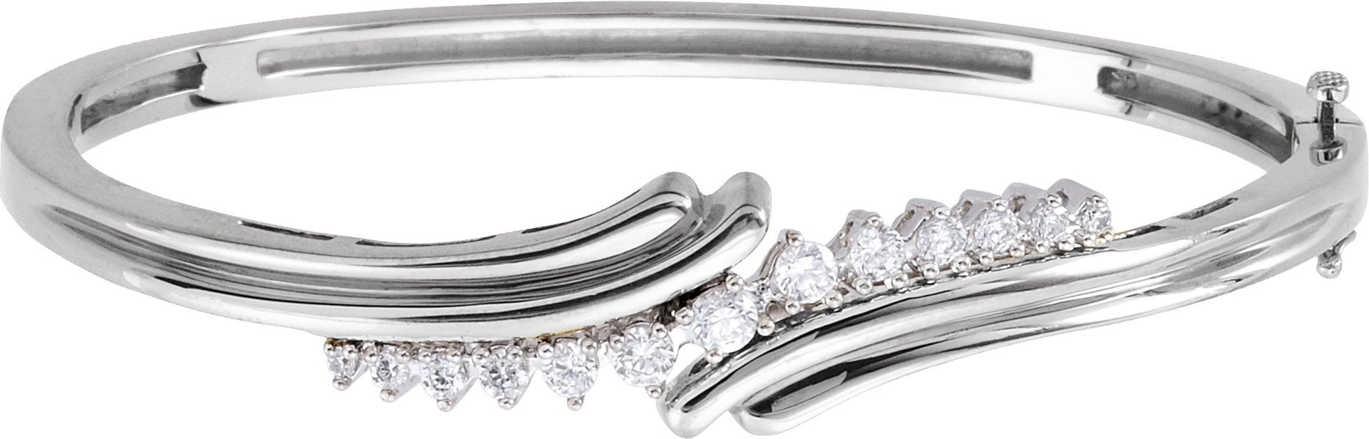 Accented Hinged Bangle Bracelet