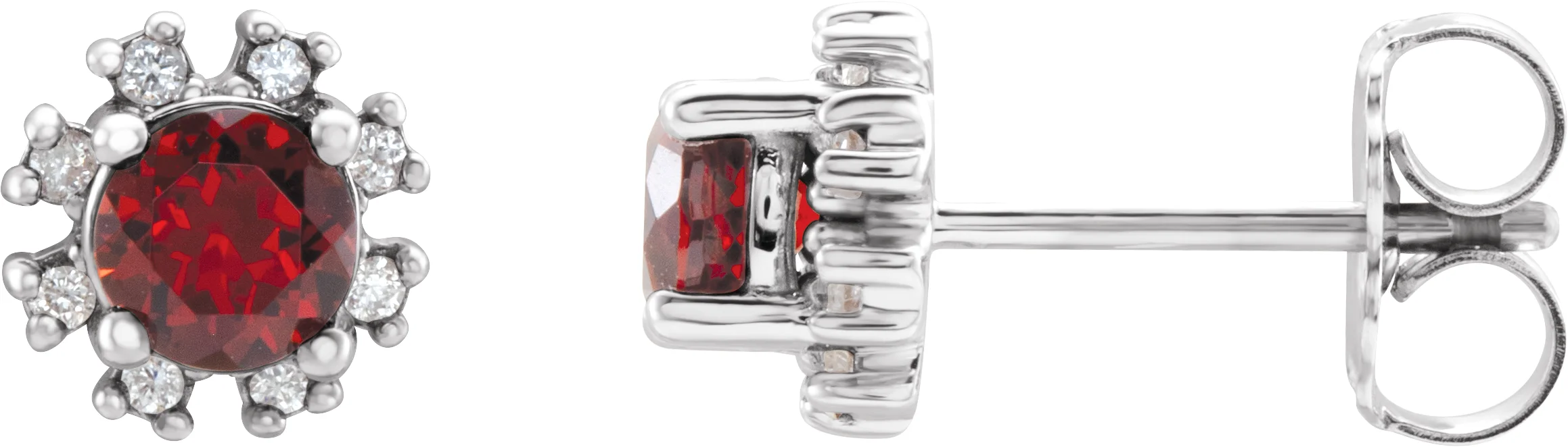 Round 4-Prong Halo-Style Earrings
