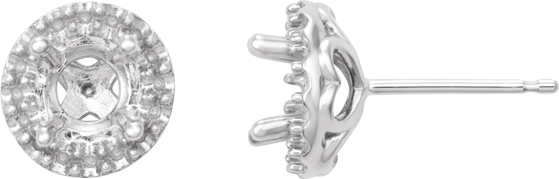 Round 4-Prong Halo-Style Earrings 
