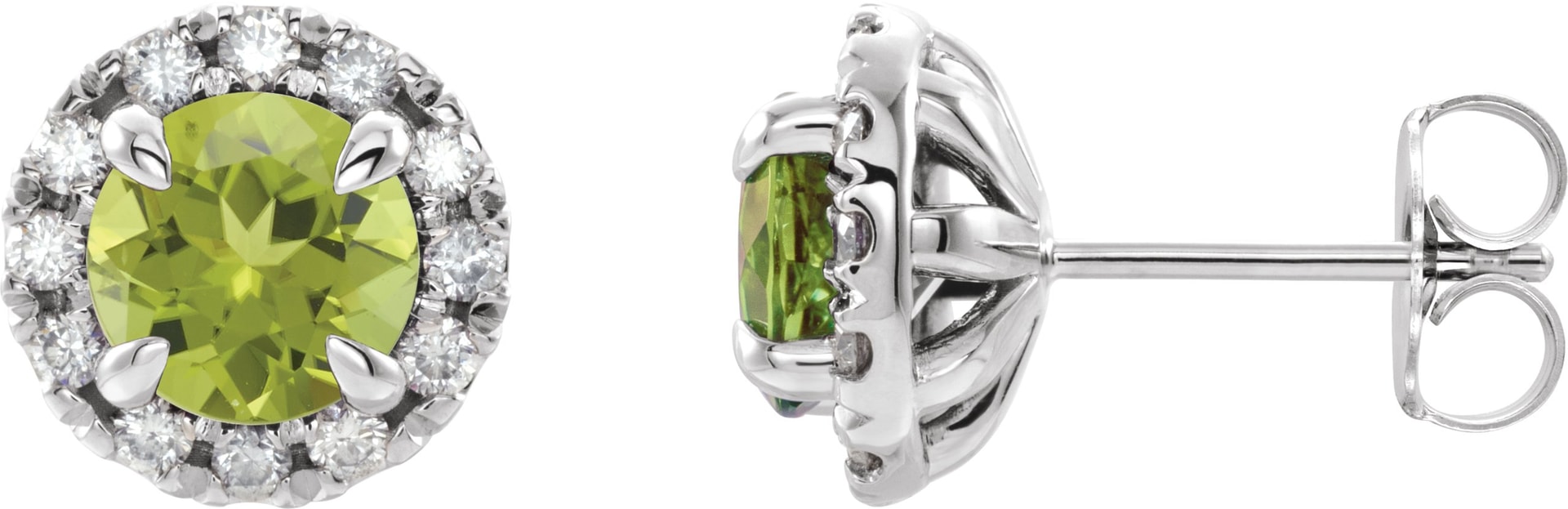 French-Set Halo-Style Earrings