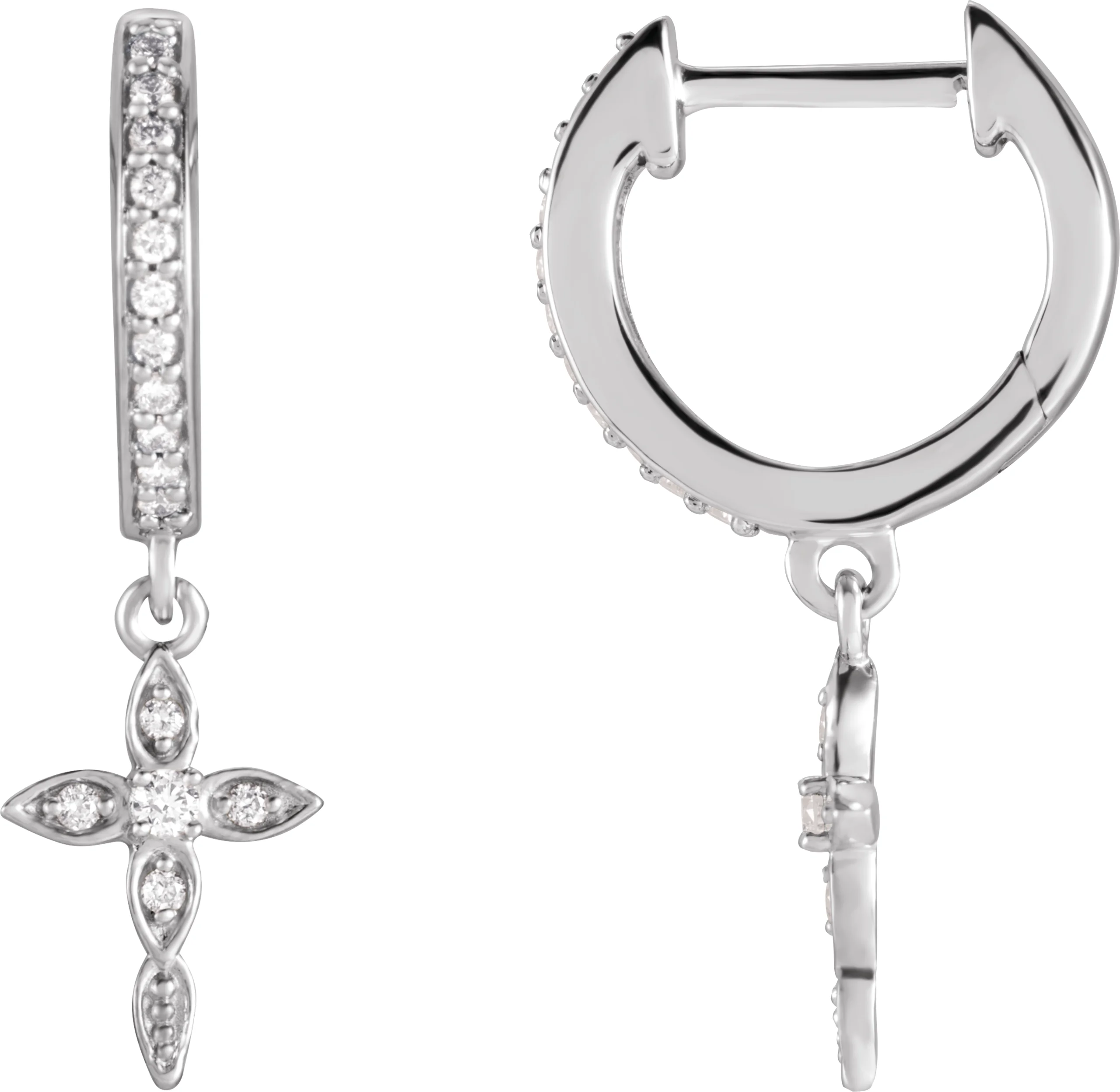 Accented Cross Hoop Earrings