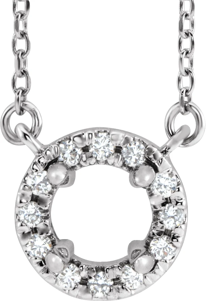 French-Set Halo-Style Necklace or Center