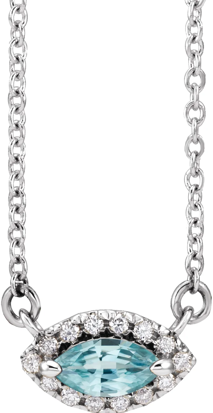 French-Set Halo-Style Necklace
