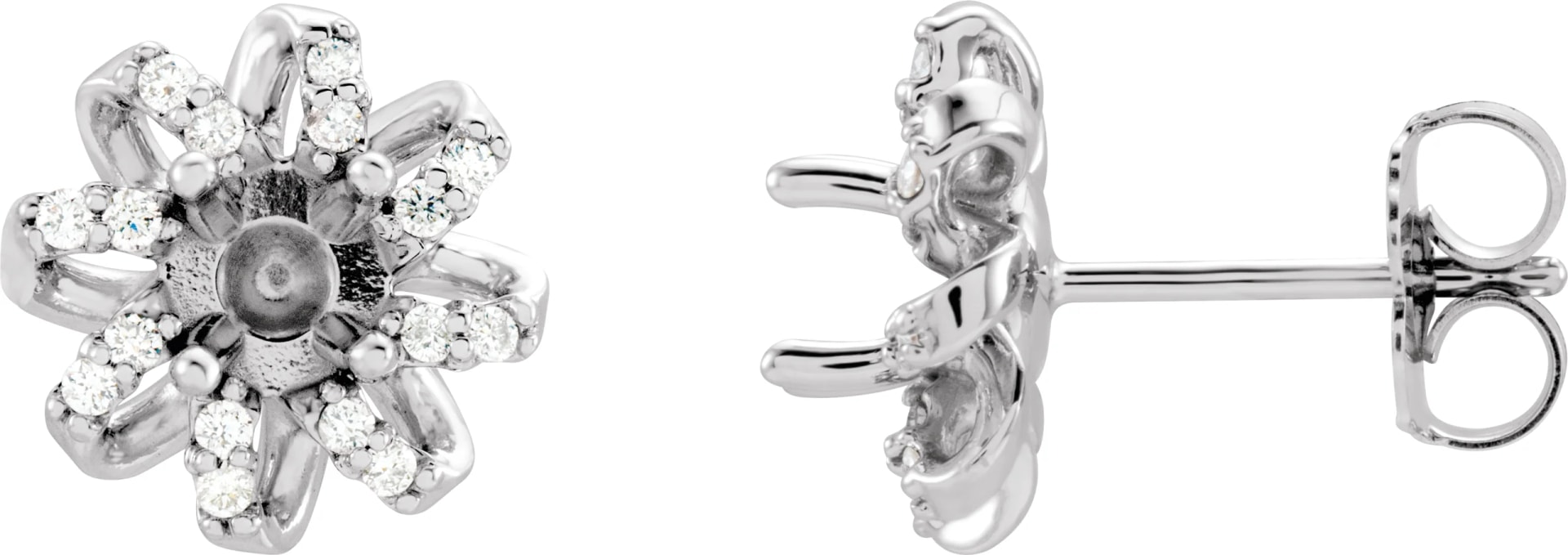 Round 4-Prong Halo-Style Twist Earrings