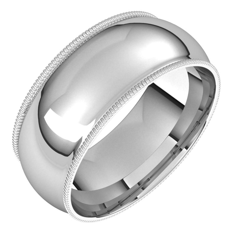 Milgrain Comfort-Fit Half Round Band