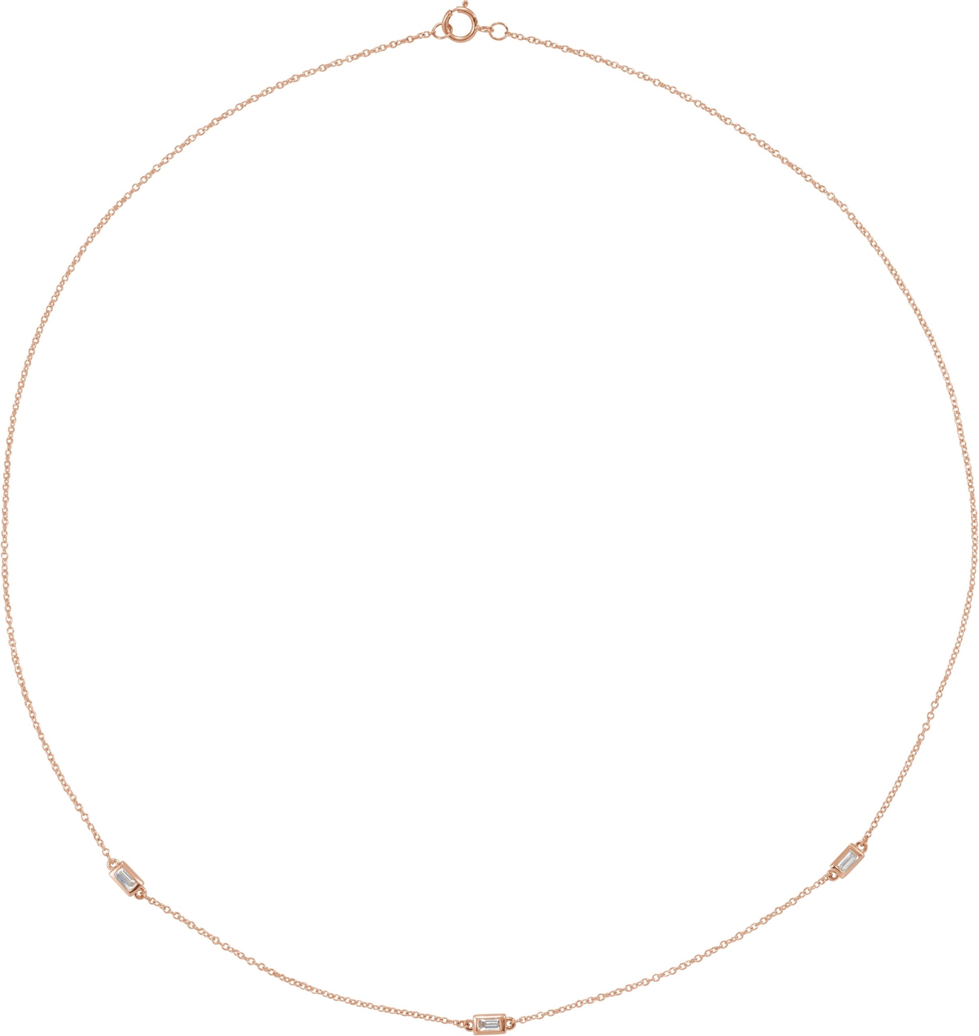 Baguette Station Necklace