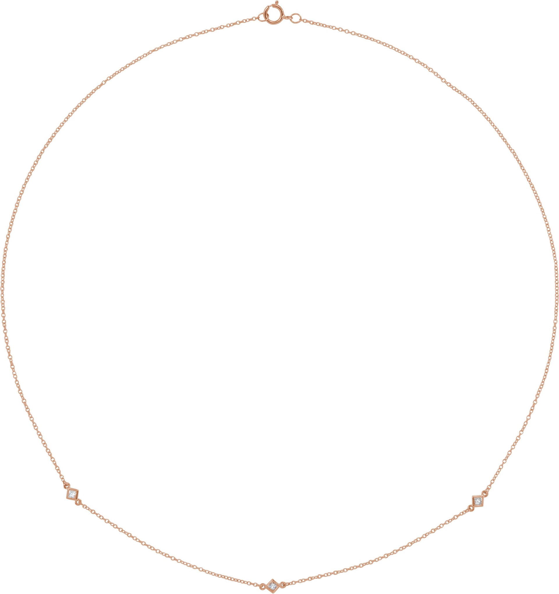 Bezel-Set Station Necklace