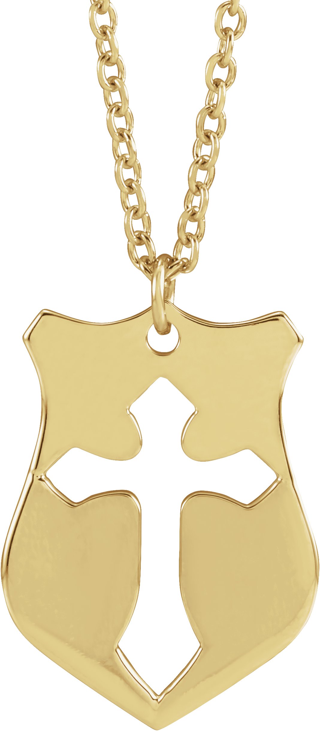 Pierced Cross Shield Necklace or Pendant