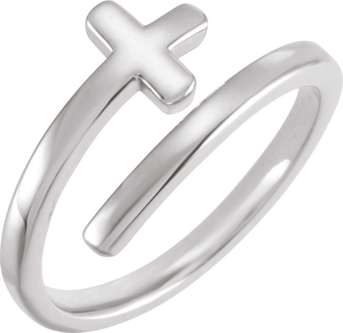 Engravable Sideways Cross Ring
