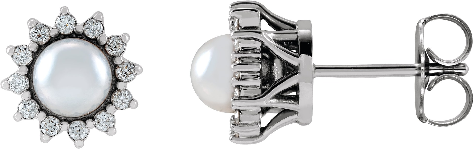 Halo-Style Pearl Earrings