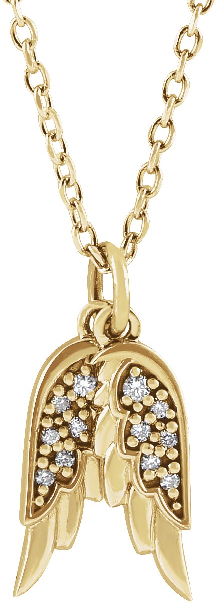 Accented Angel Wings Necklace or Pendant