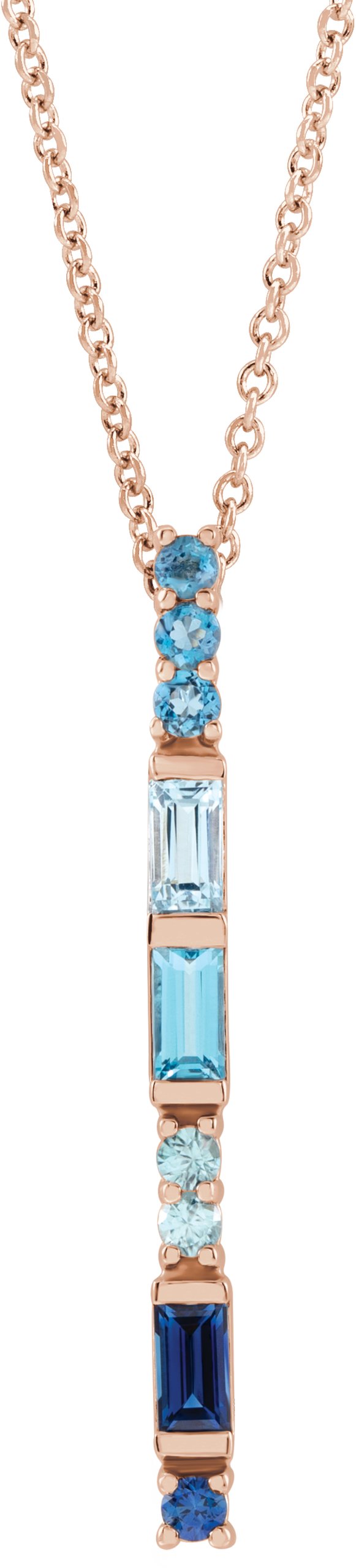 Baguette Bar Necklace or Slide Pendant