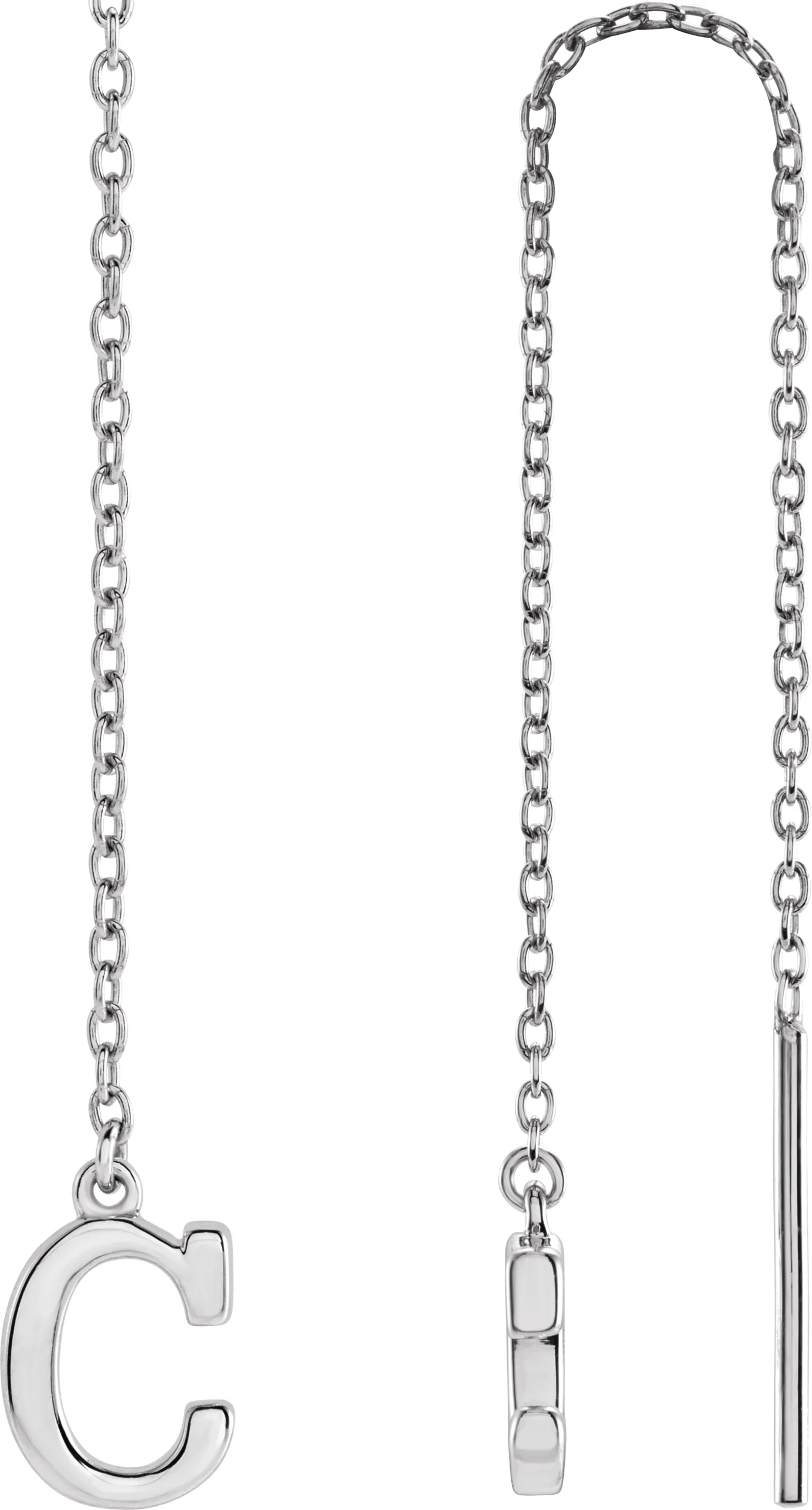 Single Initial Chain Earrings
