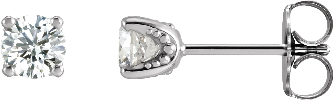 Round 4-Prong Stud Earrings