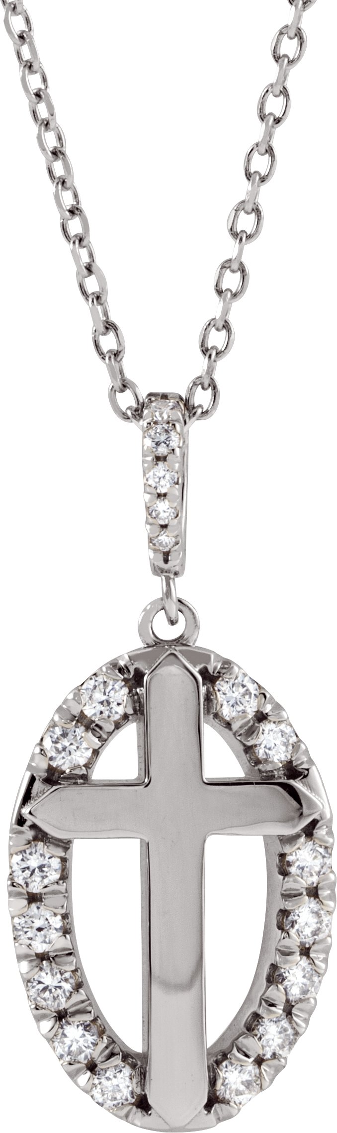 Halo-Style Cross Necklace or Pendant