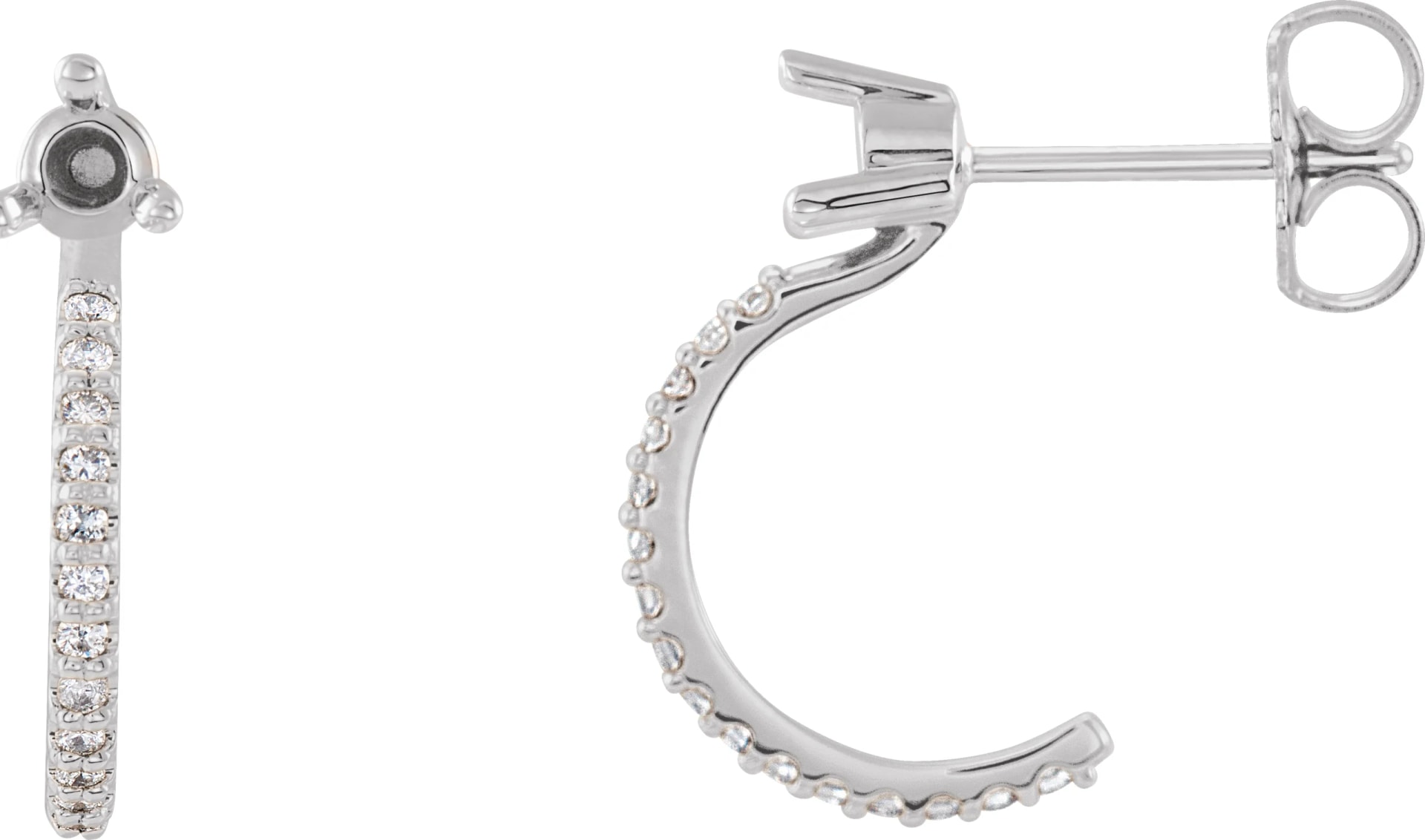 Accented J-Hoop Earrings