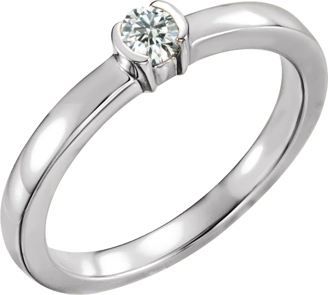 Half-Bezel Family Stackable Ring