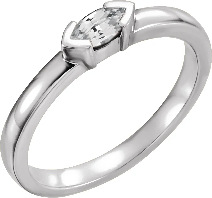Half-Bezel Family Stackable Ring