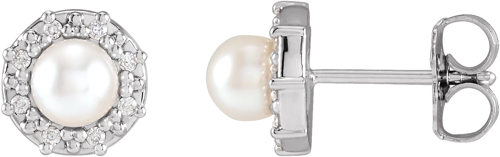 Halo-Style Pearl Earrings