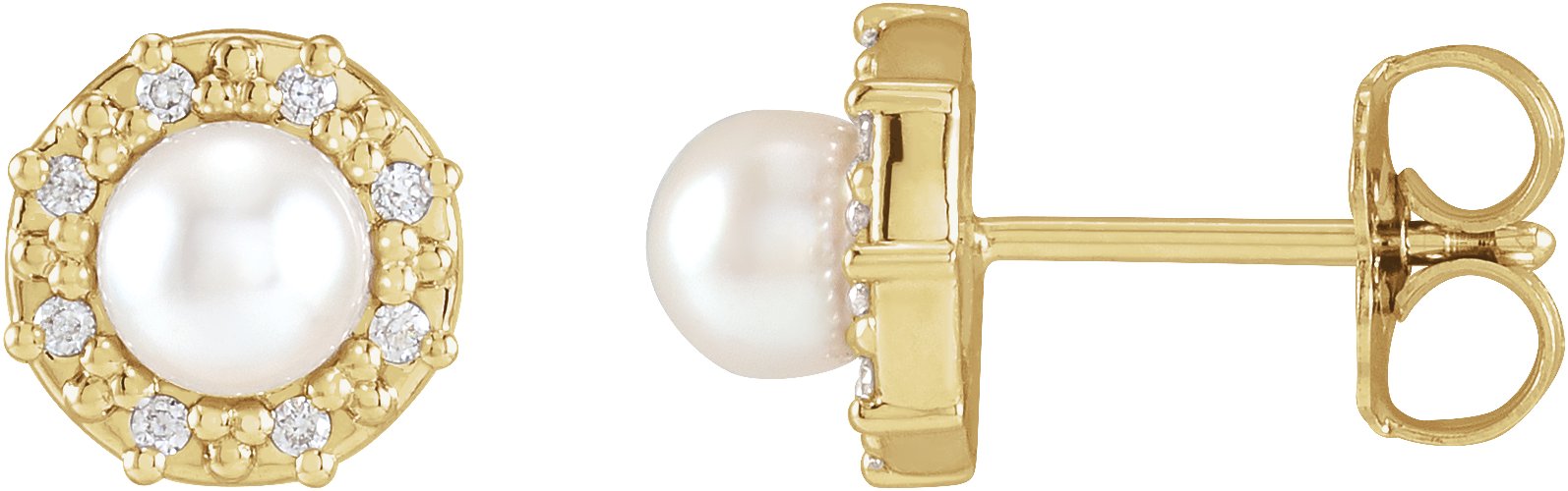 Halo-Style Pearl Earrings