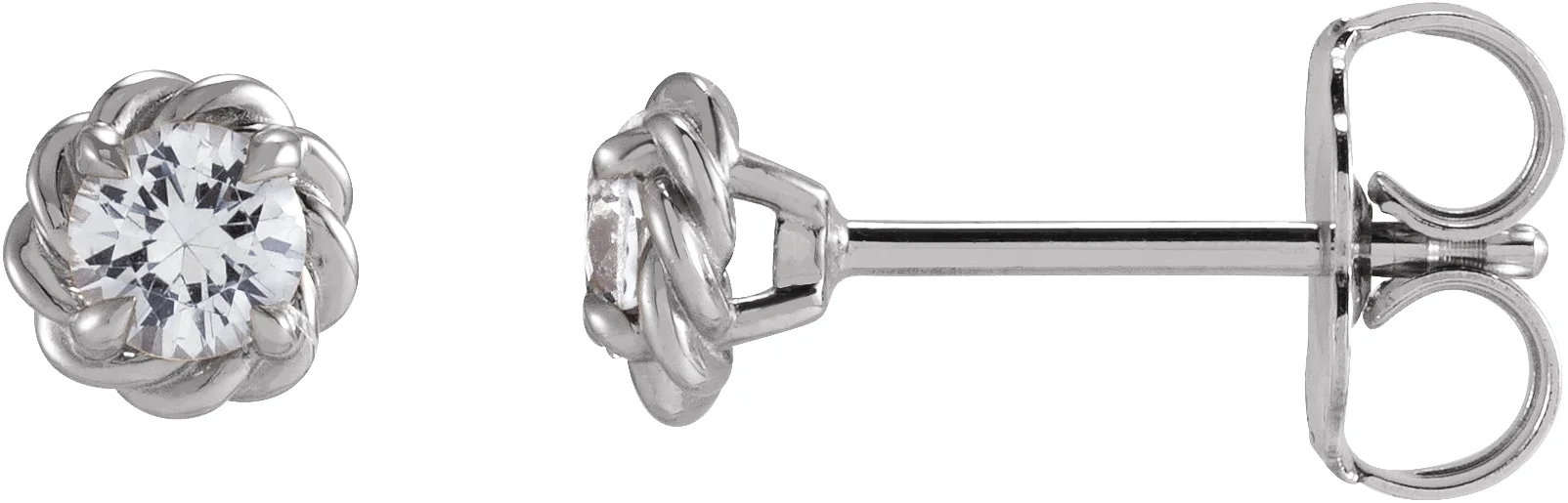 Round 4-Prong Claw Stud Earrings