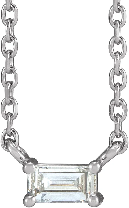 Natural Diamond Solitaire Necklace in Platinum