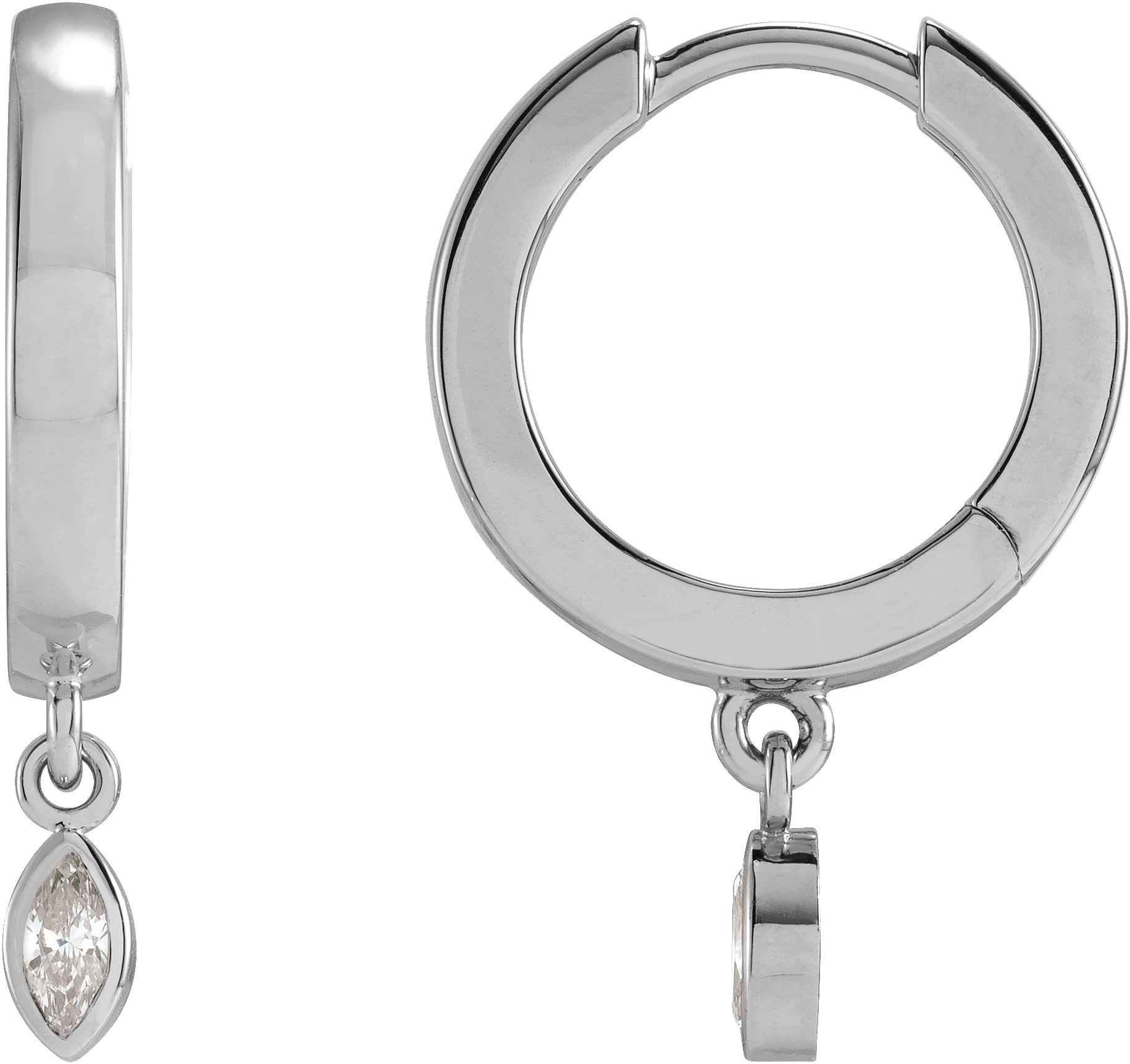 Accented Hinged Hoop Earrings