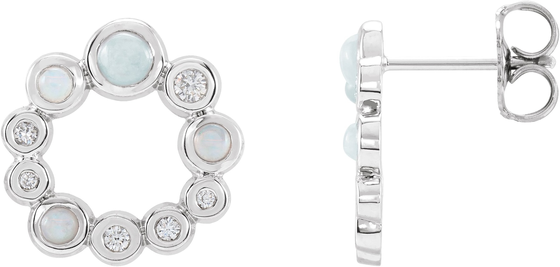 Bezel-Set Cabochon Earrings