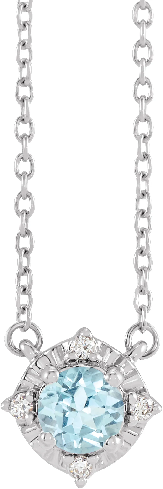 Halo-Style Birthstone Necklace 