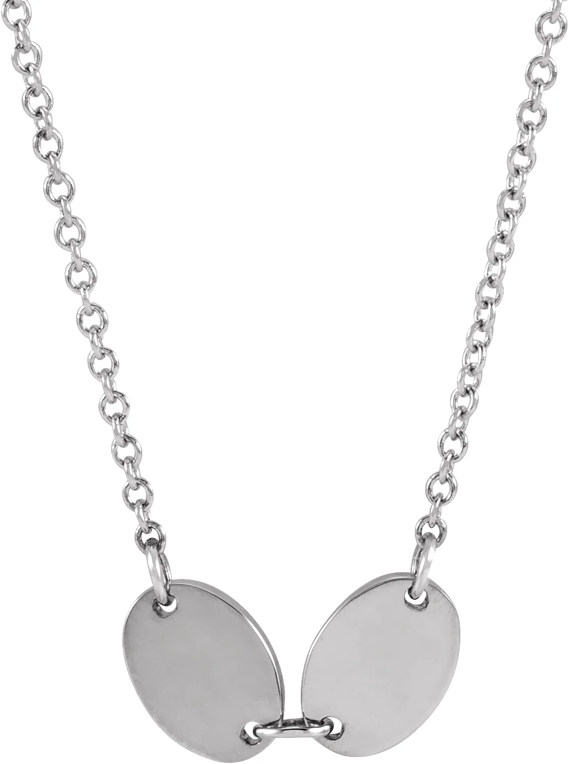 Engravable Family Oval Disc Necklace