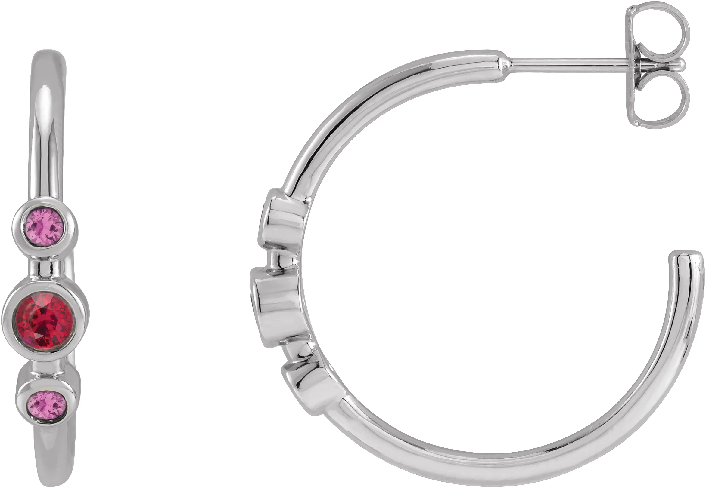 Bezel-Set Hoop Earrings