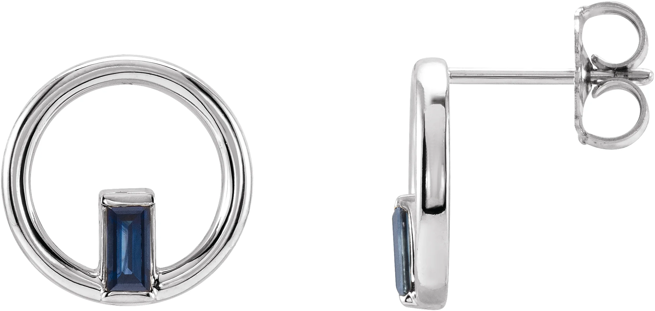 Baguette Circle Earrings