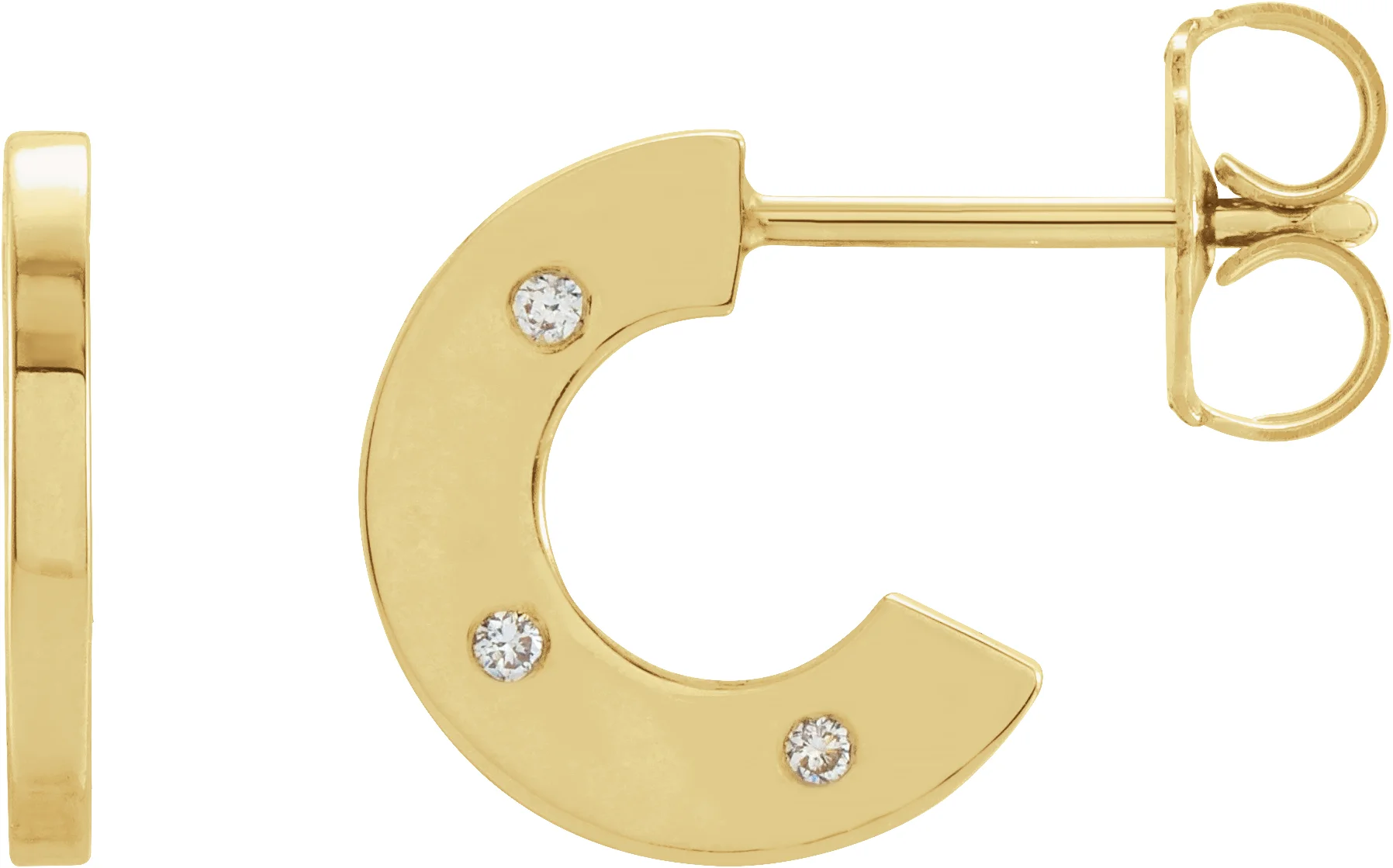 Flat Gypsy-Set Hoop Earrings