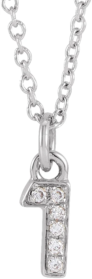 Petite Pavé™ Accented Numeral Necklace