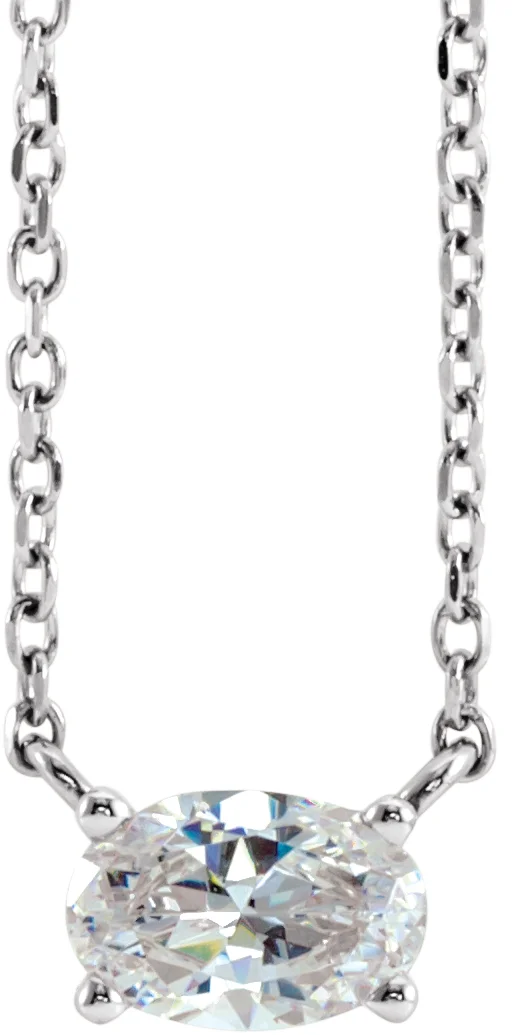 Natural Diamond Solitaire Necklace in Platinum