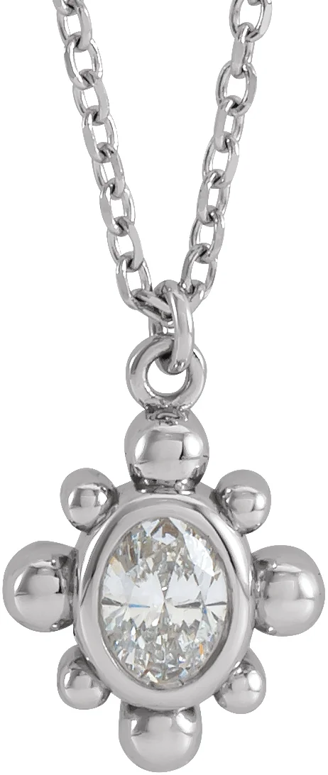 Bezel-Set Beaded Necklace