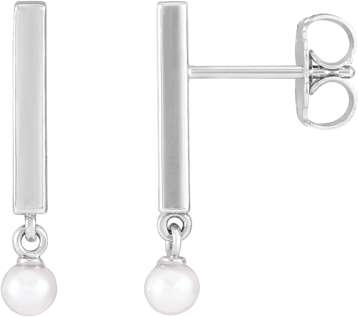 Bar Pearl Earrings
