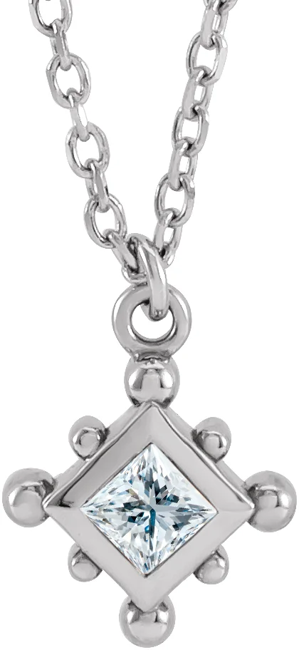 Bezel-Set Beaded Necklace