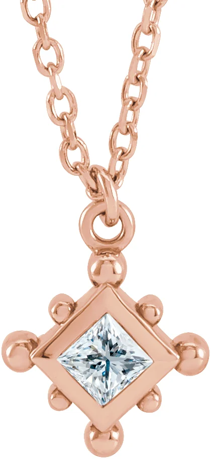 Bezel-Set Beaded Necklace