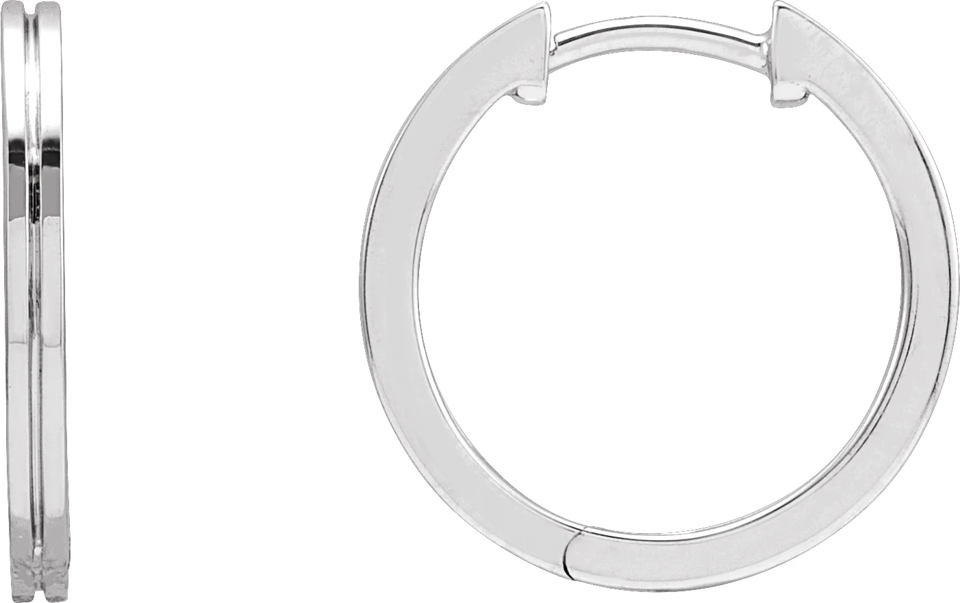 Grooved Huggie Hoop Earrings