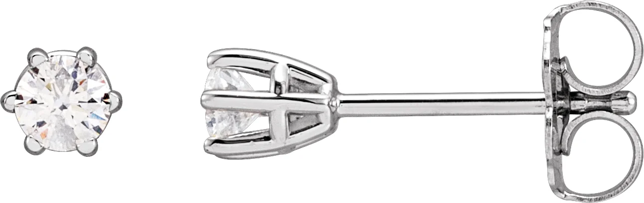 Round 6-Prong Stud Earrings