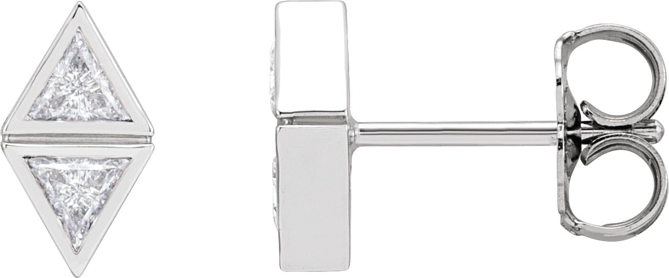 Two-Stone Bezel-Set Earrings