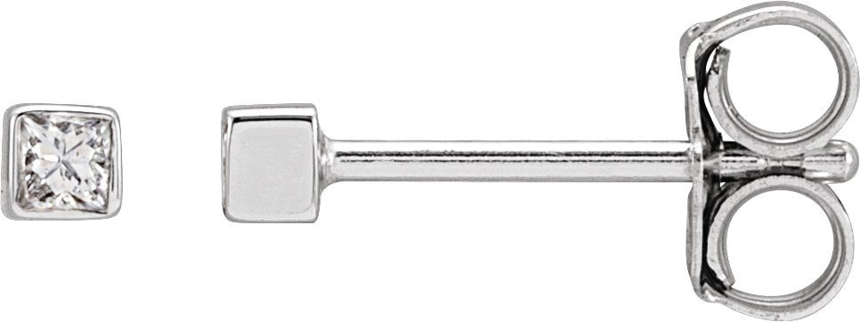 Square Bezel-Set Stud Earrings