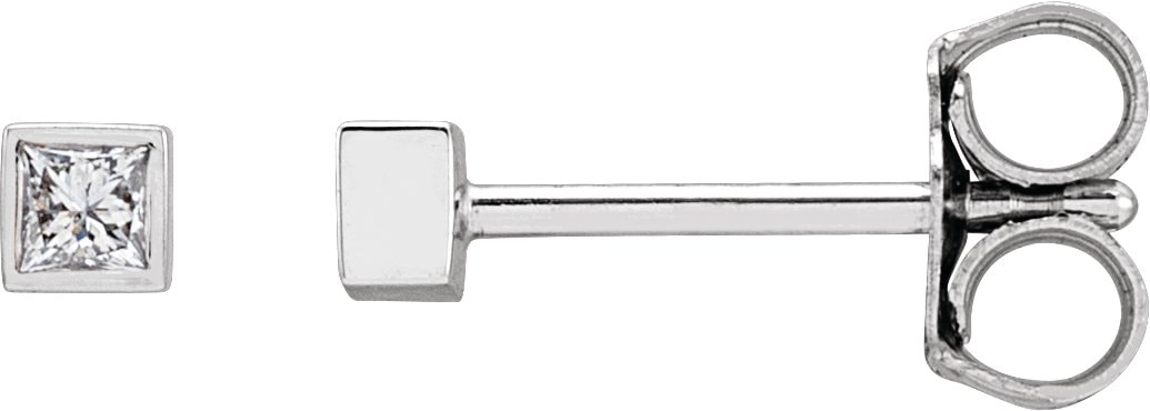 Square Bezel-Set Stud Earrings